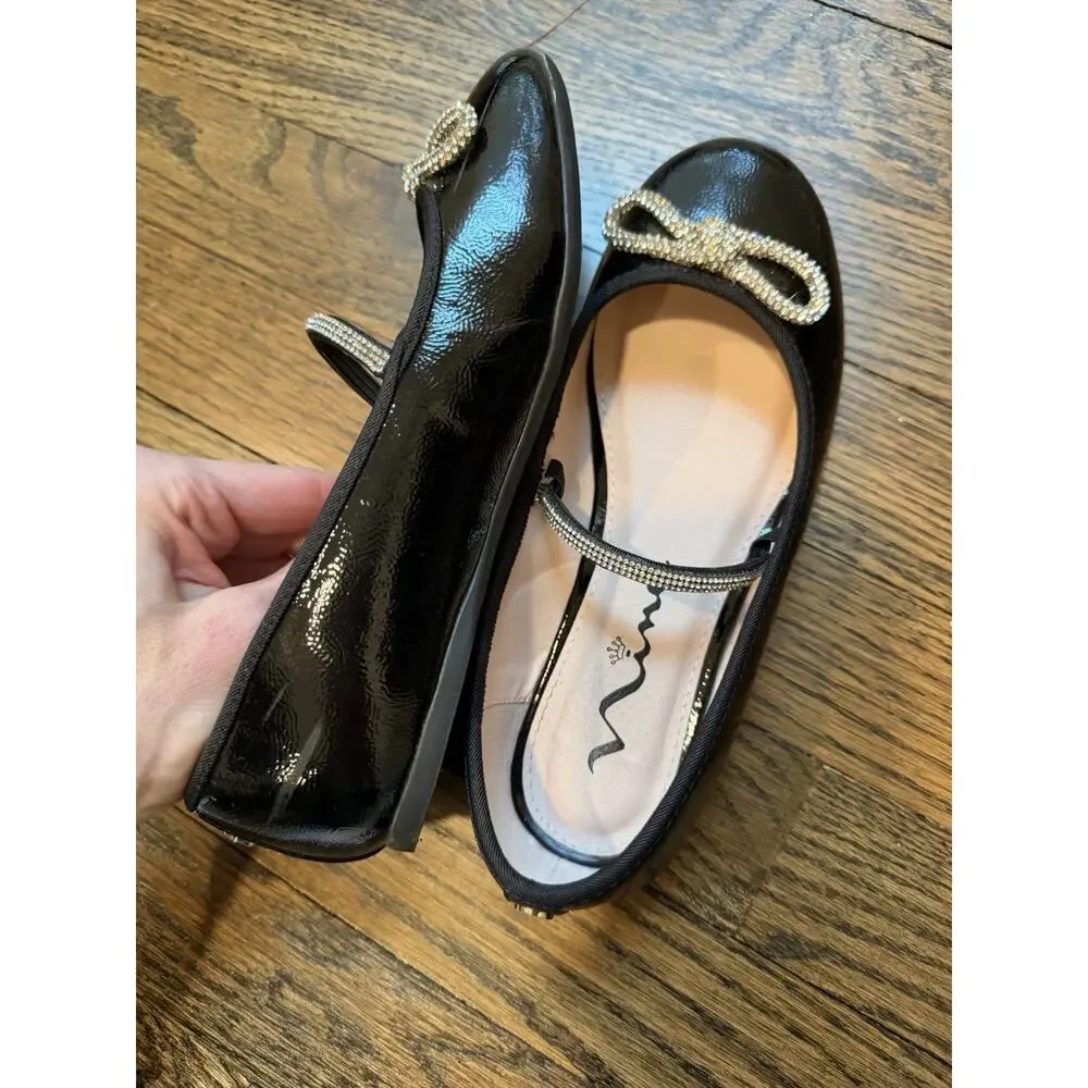Nina Kendalla Ballet Flat Black Patent Leather Girls Sz 2 $50